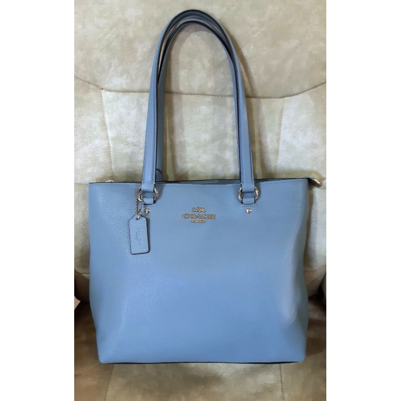 coach tote bag light blue