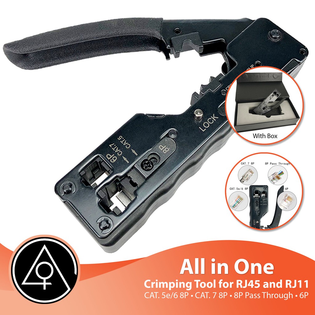 All in one Crimping Tool (CAT7, CAT6, CAT5e) for RJ45 (Typical, EZ ...