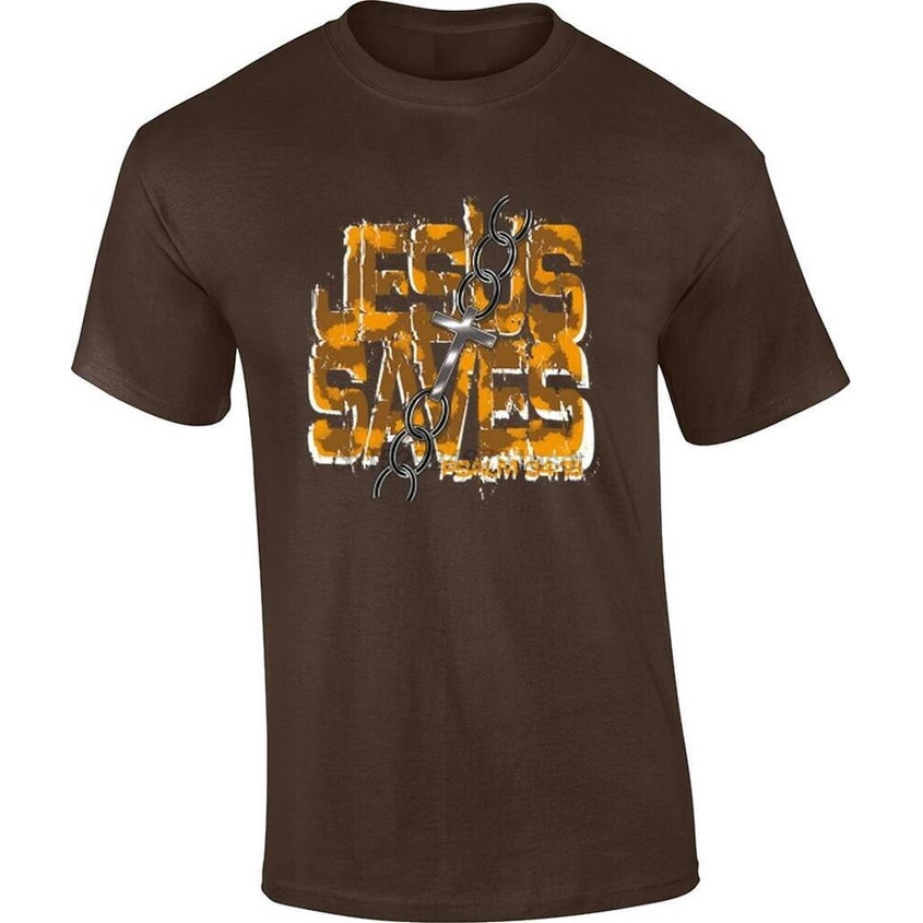 Jesus Saves Chained Cross Christian T-shirt | Shopee Philippines