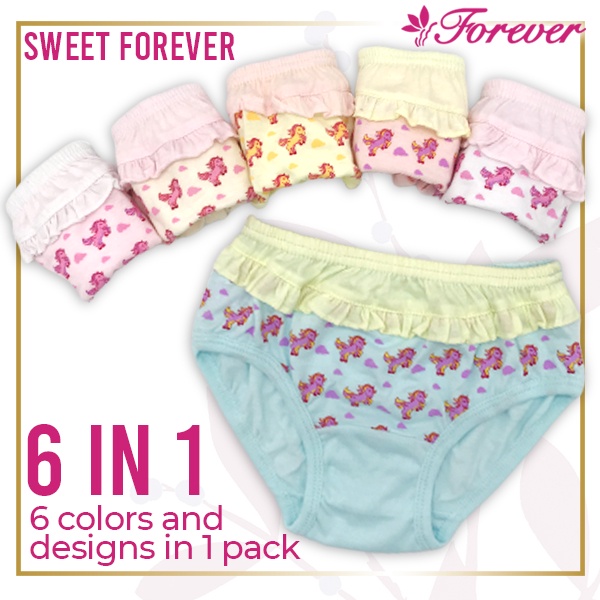 Sweet Forever Cpg 6 In 1 Kids Wear Underwear Colorful Garter Panty