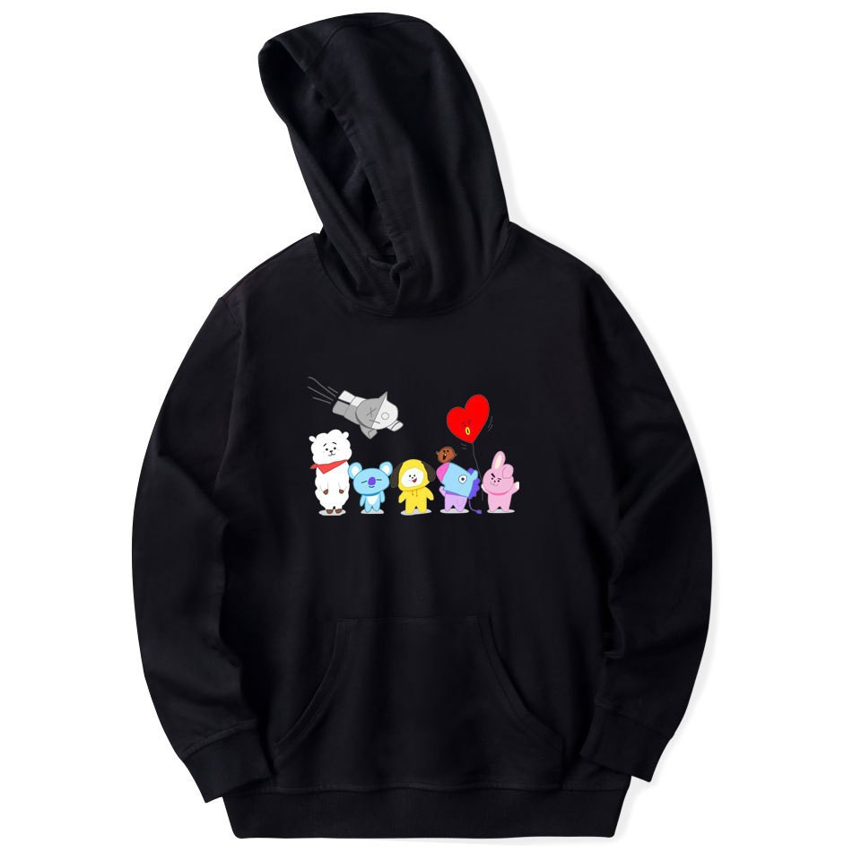 Bts Cartoon Hoodies Q Back Hoodies And Sweatshirts Men ...