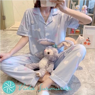 Korean Pajama Women Homewear Lapel Suit Sleepwear Lounge Wear Terno ...