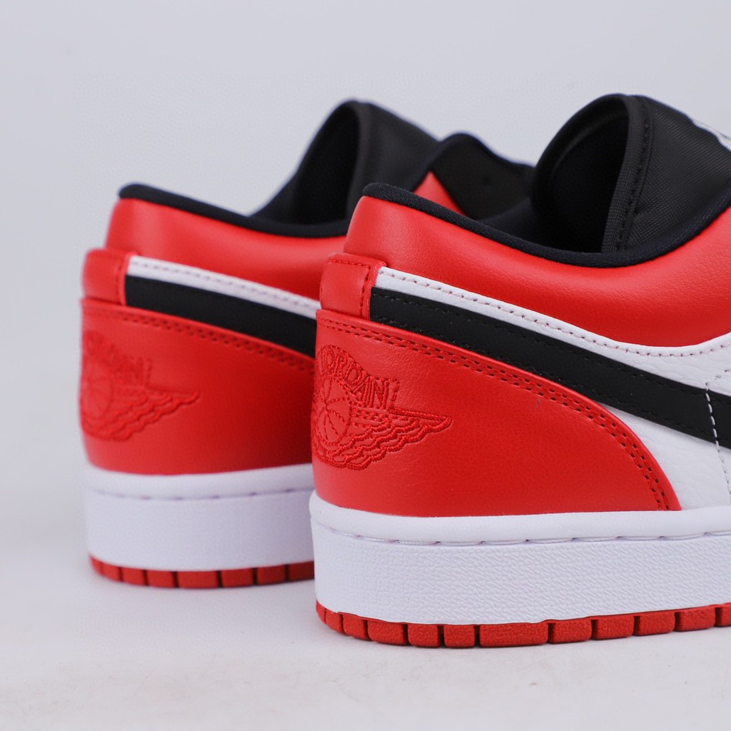 100 Original Nike Air Jordan 1 Low Black Toe Aj1 Low Top Black Toe Sport Shoes For Men Shopee Philippines