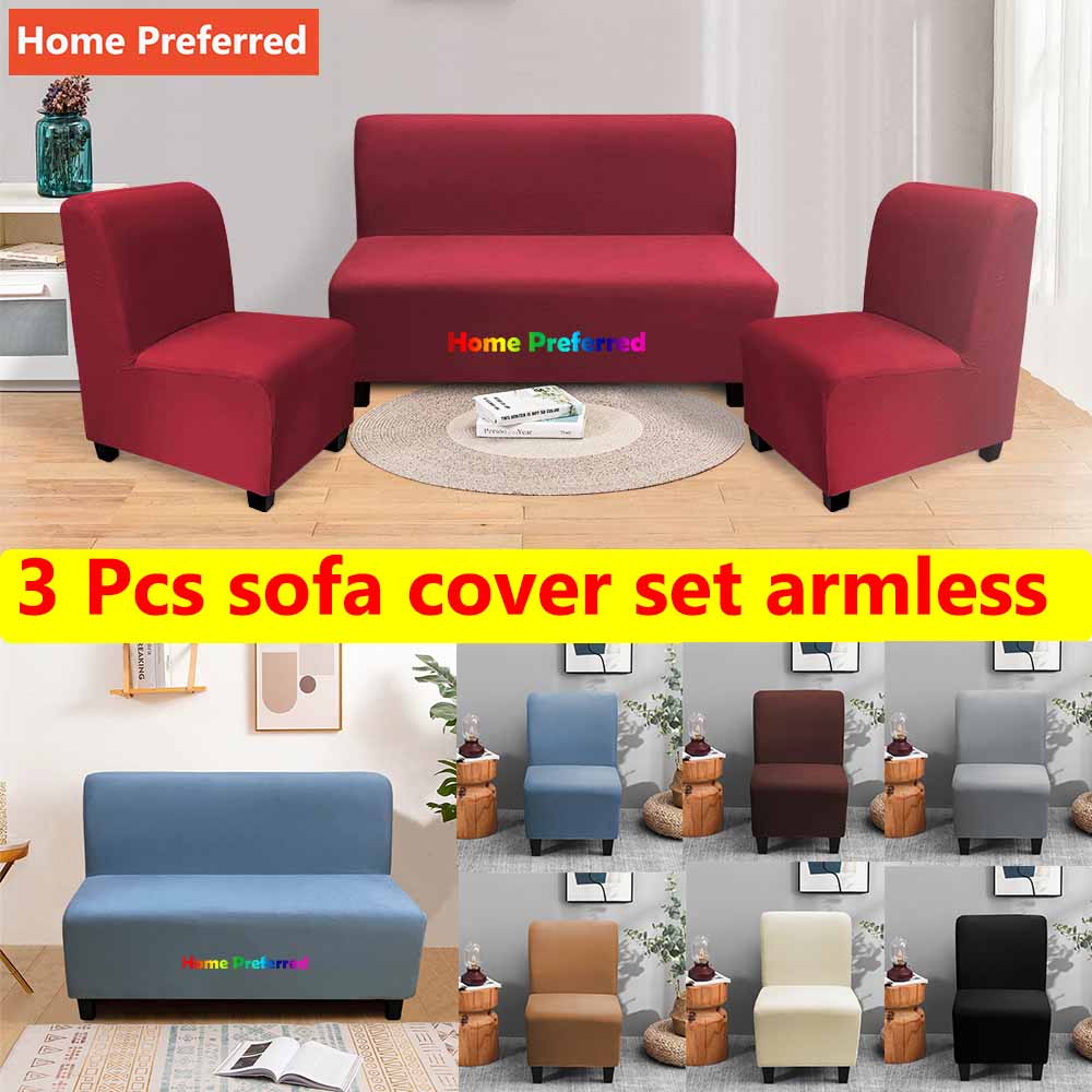 Sofa Cover Set of 3 Pcs for Furniture Living Room Armless Sofa Seat