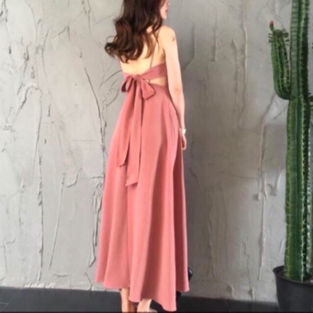 pink maxi evening dress