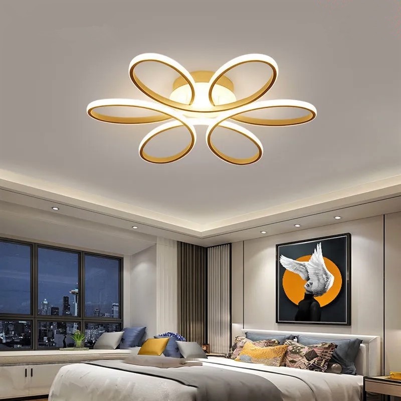 AIMI Modern Flower Center Light Living Room Ceiling Light With Remote ...