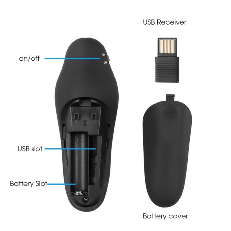 2.4GHzWireless Presenter Remote Presentation USB Control PowerPoint PPT Clicker With AAA - Image 6