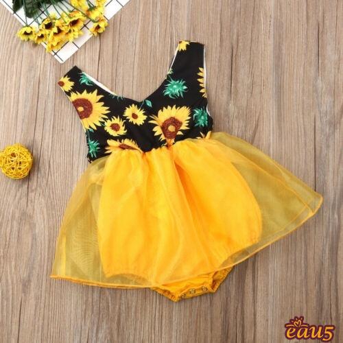 girls sunflower romper