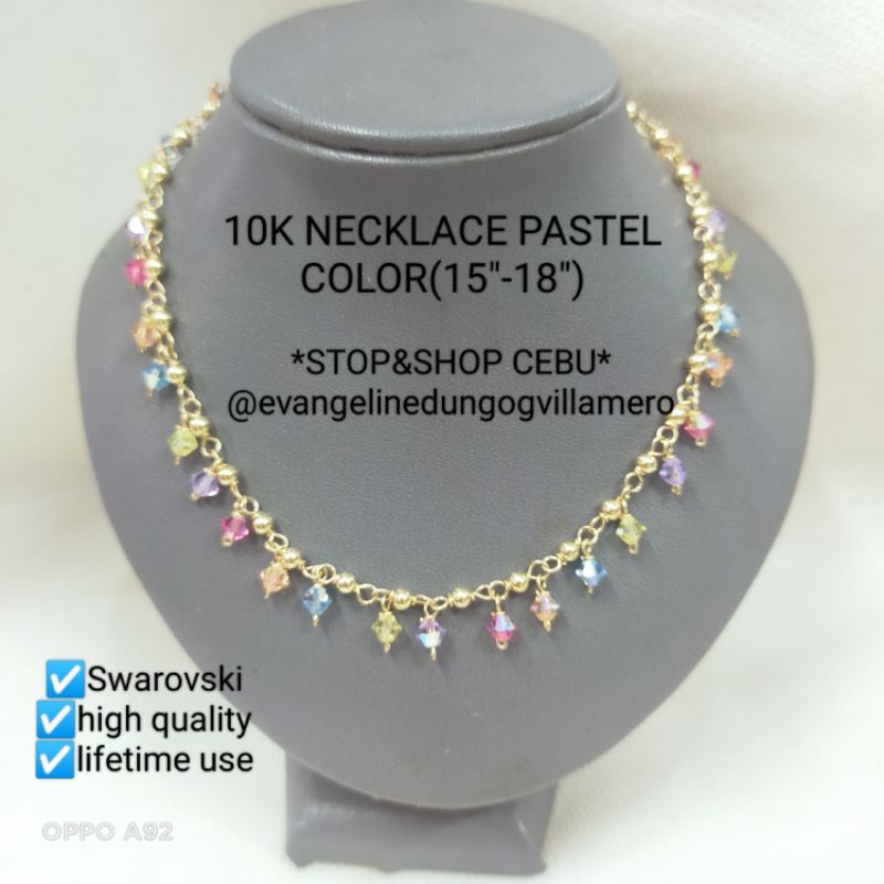 Cebu 10K PASTEL COLOR NECKLACE(15"18") Shopee Philippines