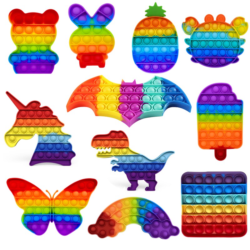 Asmr Satisfying Fidget Toy Rainbow Series Push It Bubble Antistress Toys Relieve Boredom Clever Kids Shopee Philippines