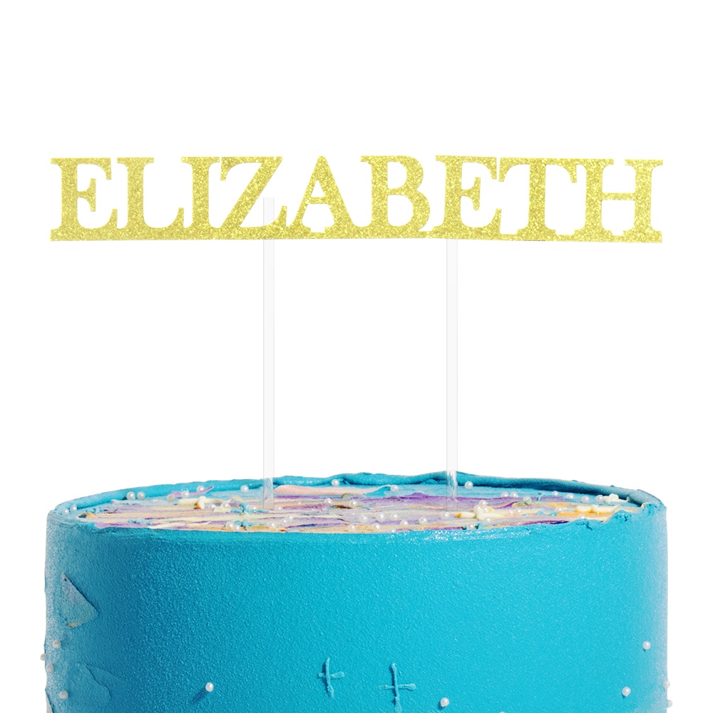 Personalized Cake Toppers Glitter Paper Custom Name and Age Happy