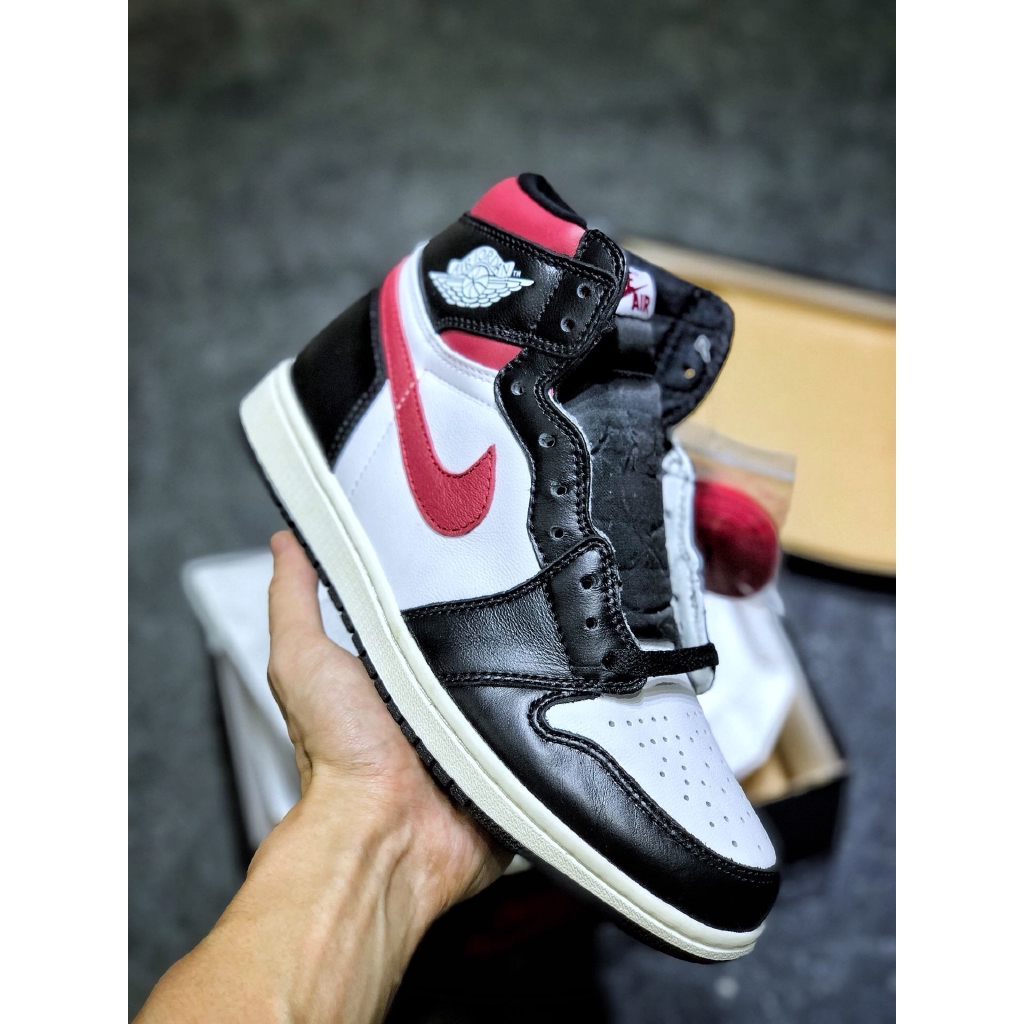 black and red high top sneakers