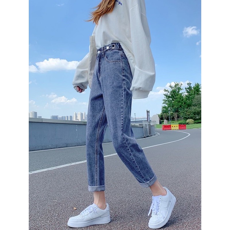 Korean fashion MOM jeans boyfriend Pants High waist women’s | Shopee ...