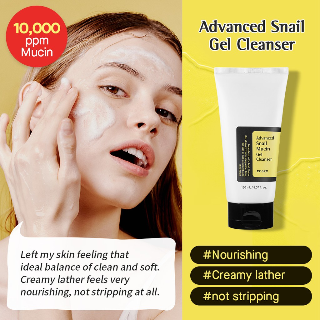 cosrx advanced snail mucin gel cleanser