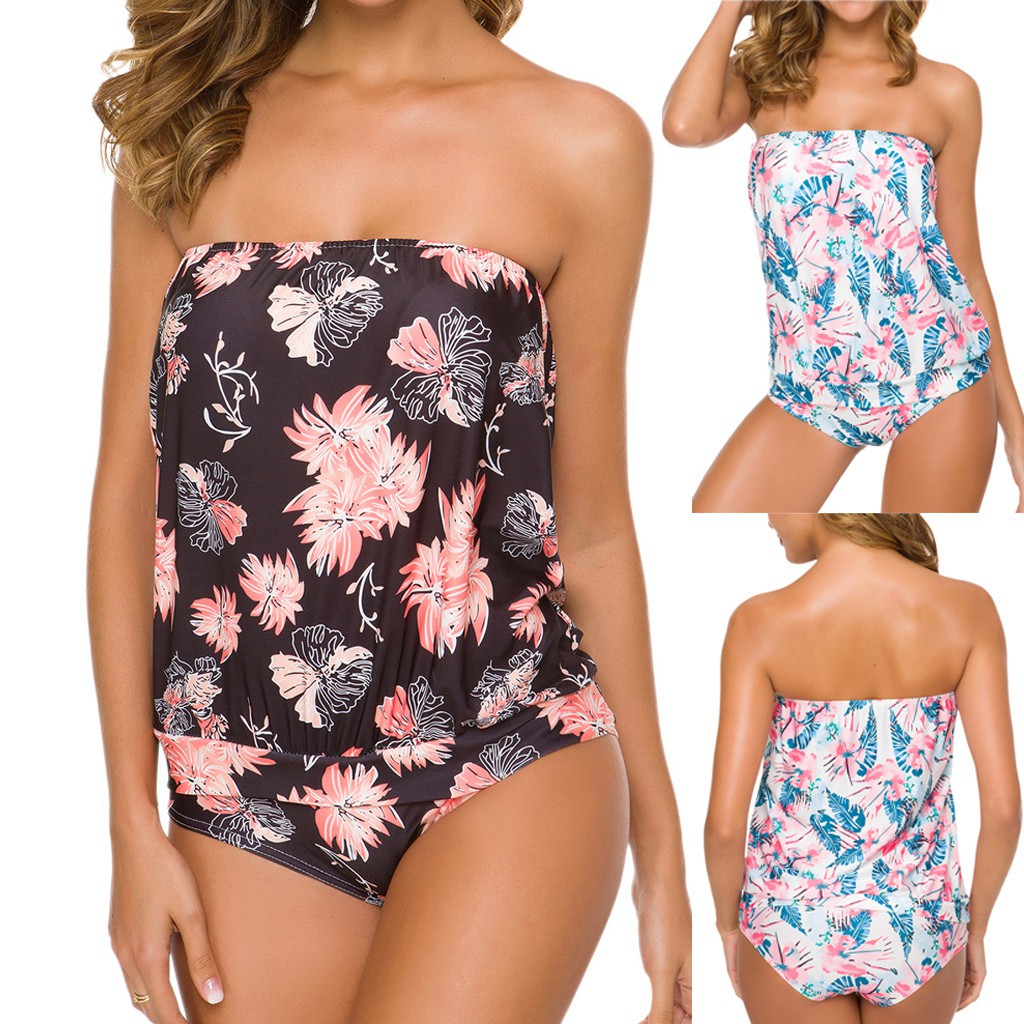 strapless two piece swimsuit