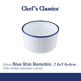 Chef's Classics Orion Ceramic Blue Rim Ramekin, 7.6x7.6x4cm