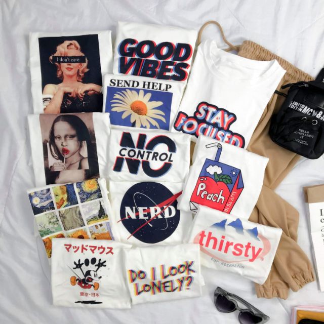 bundle of graphic tees