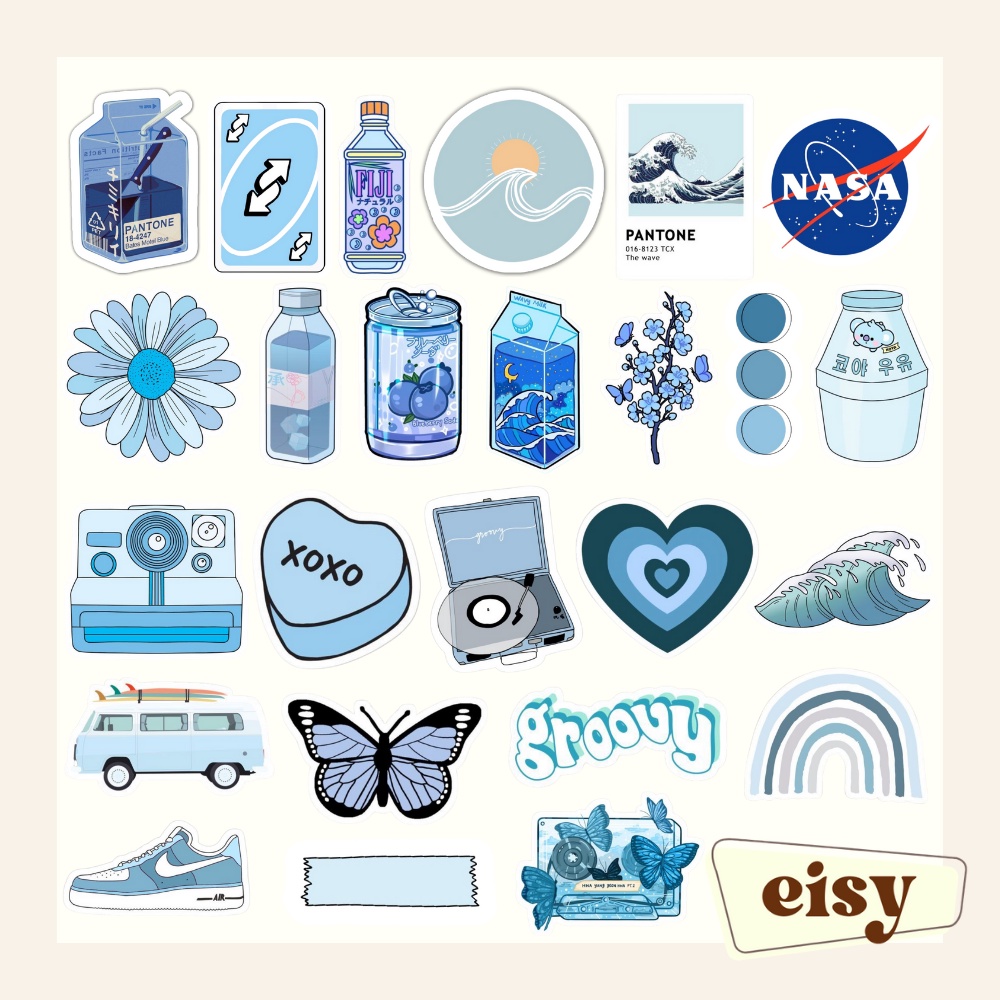 Aesthetic Blue Sticker Pack Sticker By Illhustration ...