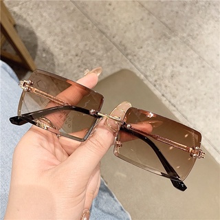 New Style Frameless Trimmed Square Sunglasses Fashion Sunglasses Women European and American Trend