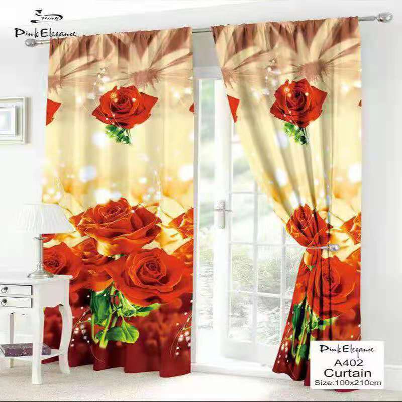 Pink elegance 1PC New Curtina 110x210cm Design Curtain For Window Door Room Home Decoration(No Ring