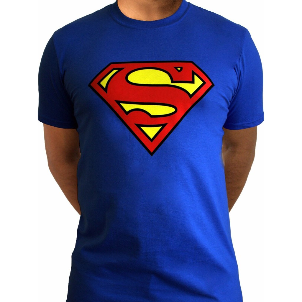 Superman Logo Classic Movie Dc Comics Justice League Blue Mens T 