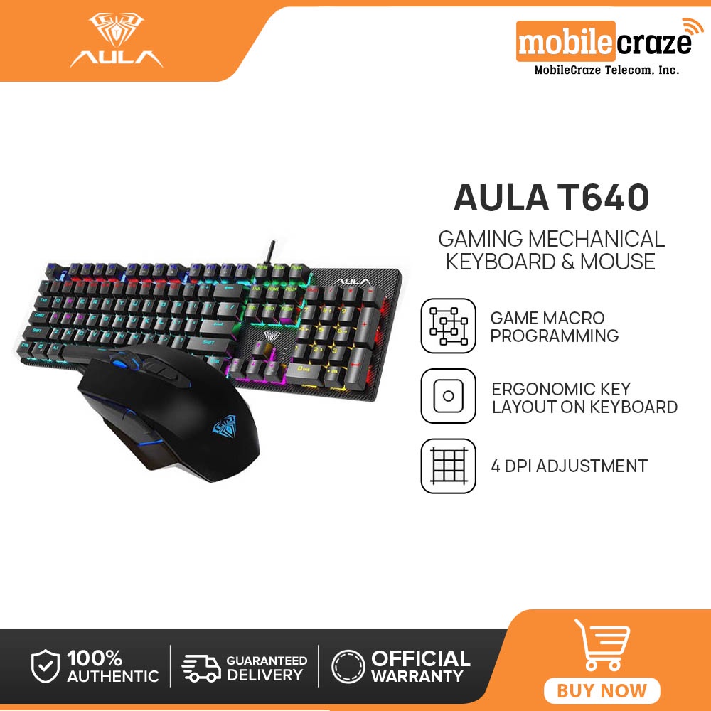 AULA T640 Gaming Mechanical Keyboard Mouse Combo Set Shopee Philippines