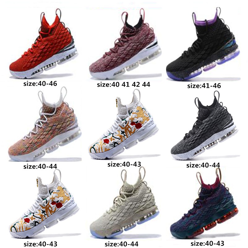 ◇2018 Nike LeBron 15 men basketball shoes black Gole Red Shopee Philippines