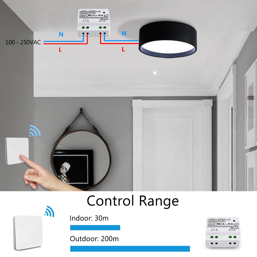 Kinetic Wireless Lights Switch Kit No Battery No Wiring Shopee