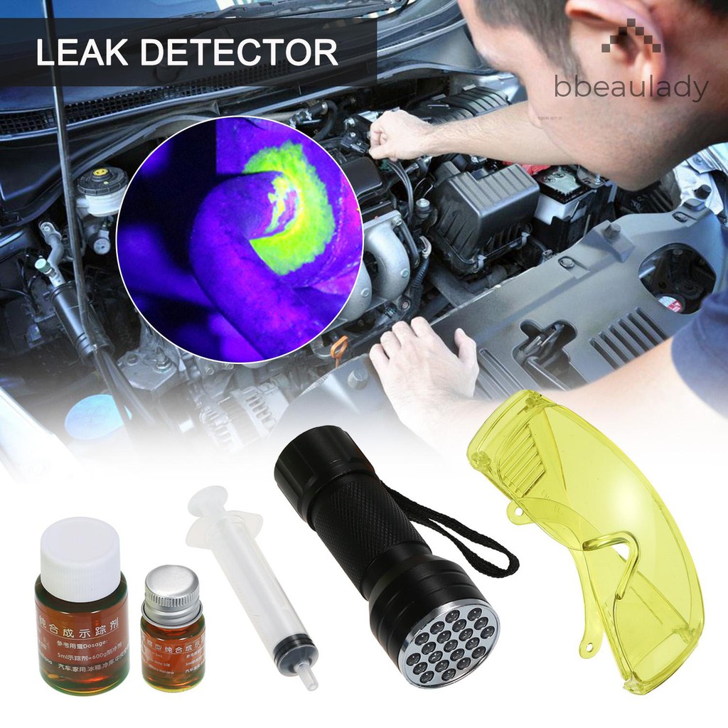 Auto Air Conditioner Leak Detector Uv Flashlight Refrigerant Leak Detection Tool Kit Car Ac Leak Test Flashlight 21 Led Uv Dye Fluorescent Glasses Shopee Philippines