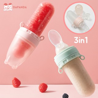 Dapanda 3in1 Infant Baby Safety Kids Silicone Feeding Spoon Feeder Food Rice Cereal Bottle Essential