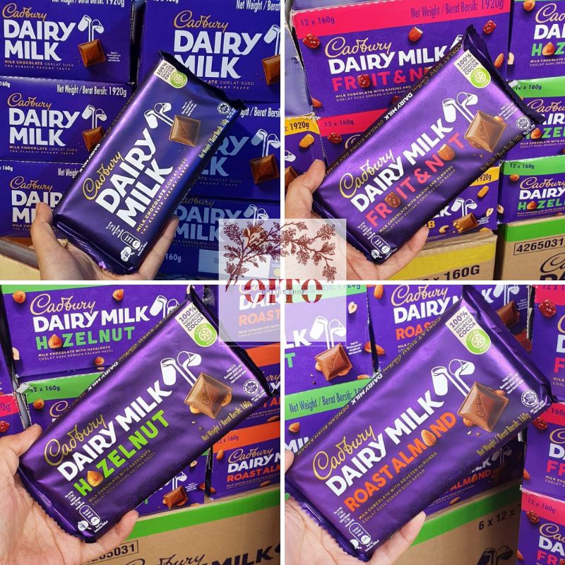 Sale! Cadbury Dairy Milk 160g!! Milk Chocolate, Hazel Nut, Roast Almond