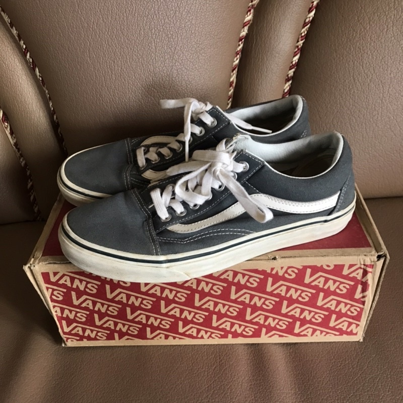 AUTHENTIC VANS OLD SKOOL (CANVAS) Dark Slate/True w/ shoe box Shopee