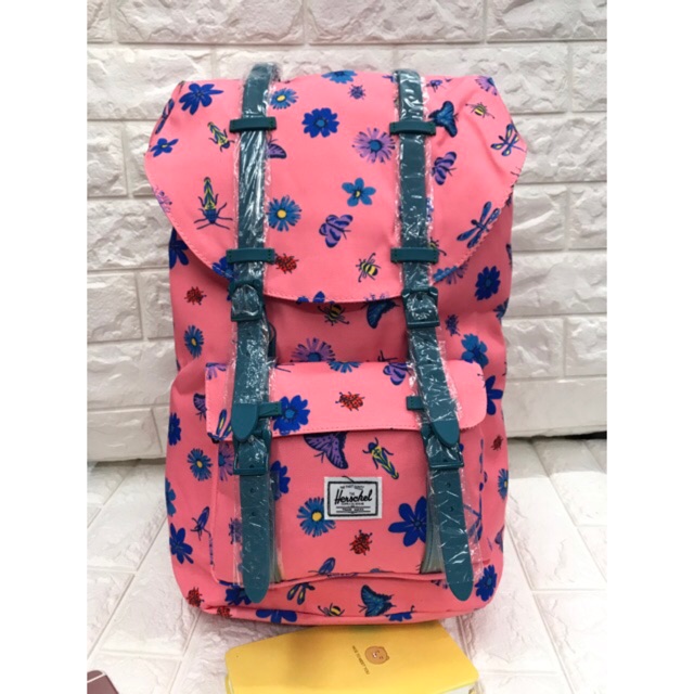 herschel backpack pink and grey