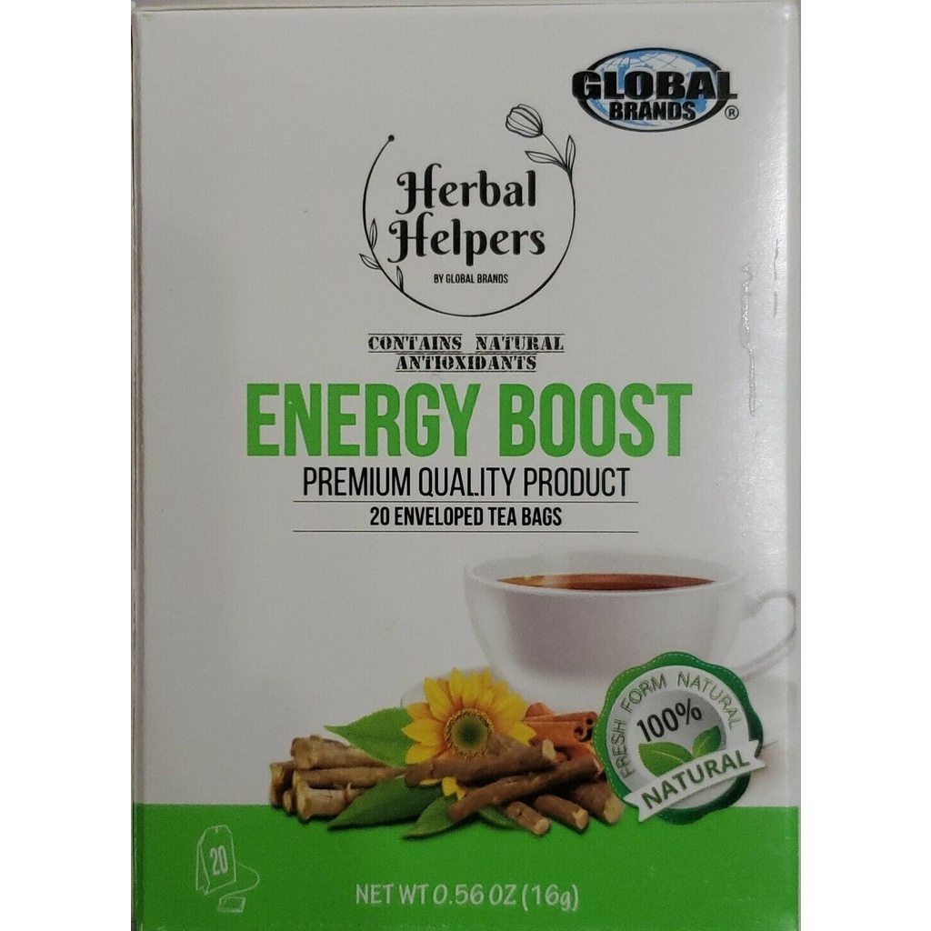 Energy Boost Herbal Tea 20 Teabags Ashwagandha, Licorice, Green Tea