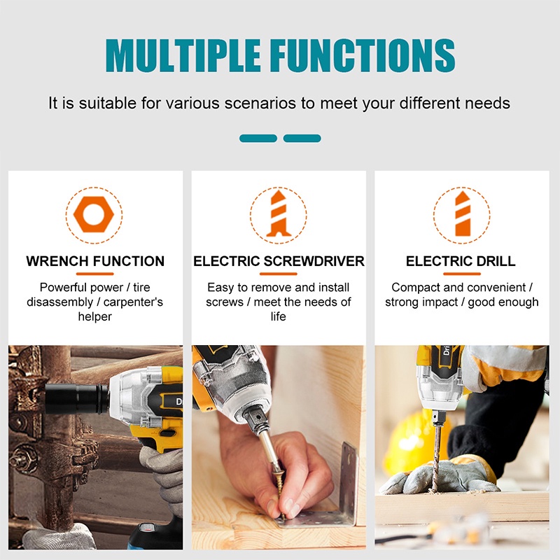 KEELAT KID004  Electric lmpact Wrench Cordless Brushless Wrench lmpact Driver Ratch Wrench Drill — view 4