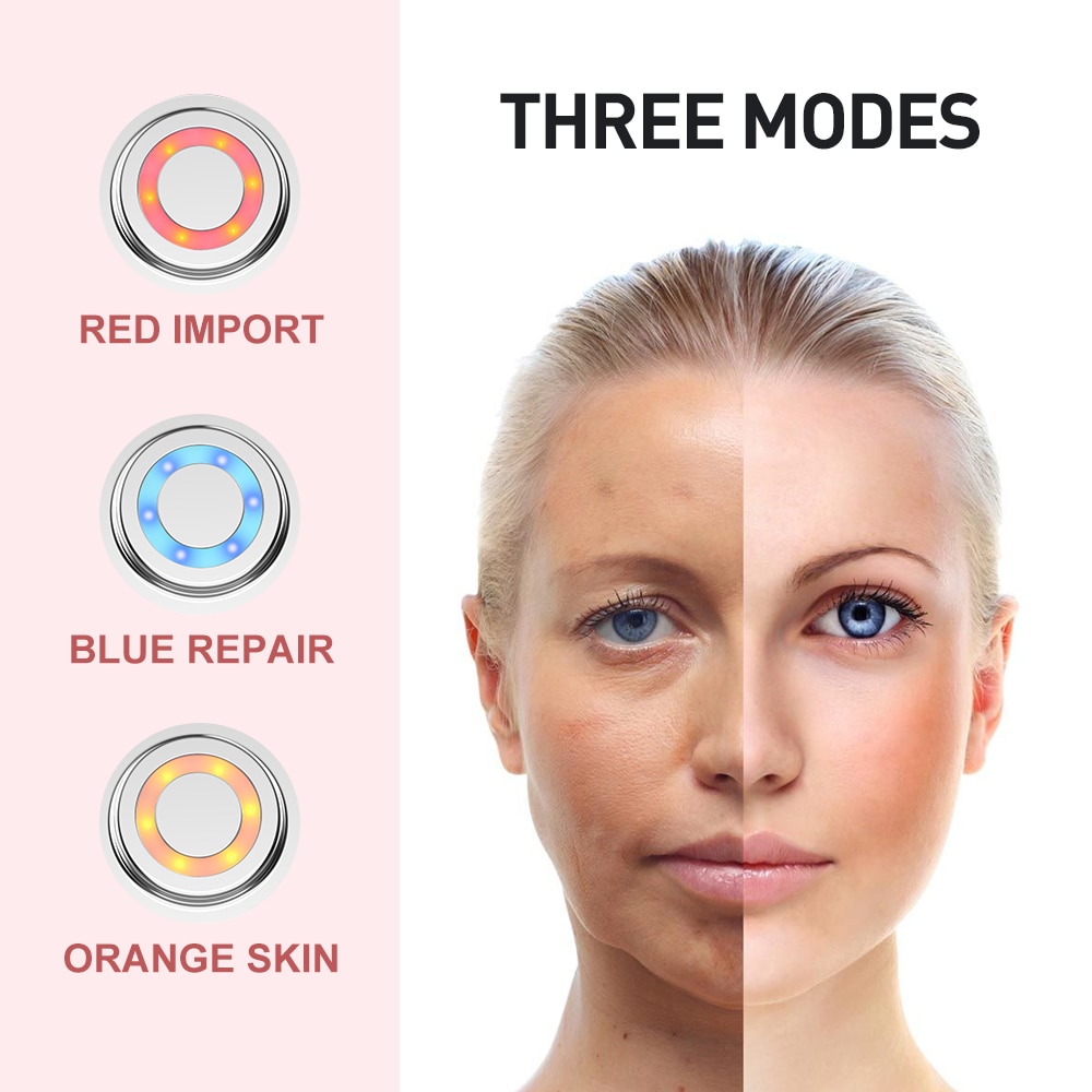 7 In 1 EMS Facial LED Light Therapy Wrinkle Removal Skin Lifting Tightening Hot Treatment Skin Care