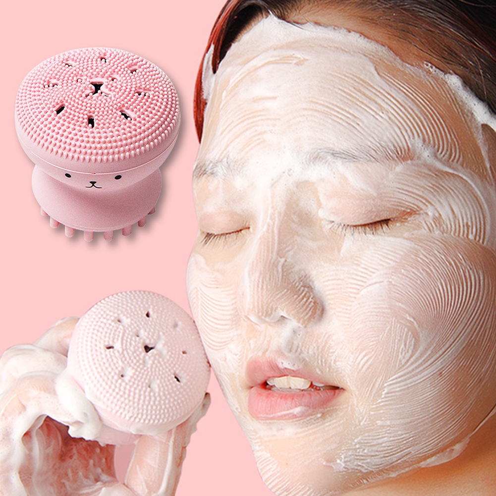 Korean Octopus Design Women Facial Cleansing Brush Massager and