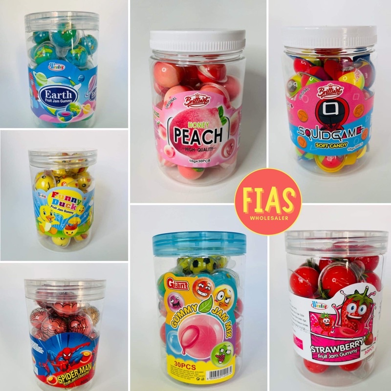 30 Pieces Gummy Balls with Jam / Wholesale Paninda / Wholesale Candy / Lootbag Filler Shopee