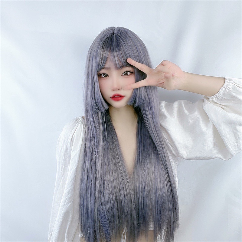 Foreign Trade Wig Female Long Straight Hair Ji Style lolita Soft Girl  cosplay Princess Cut Temperament Face-Repairing Full Headgear | Shopee  Philippines