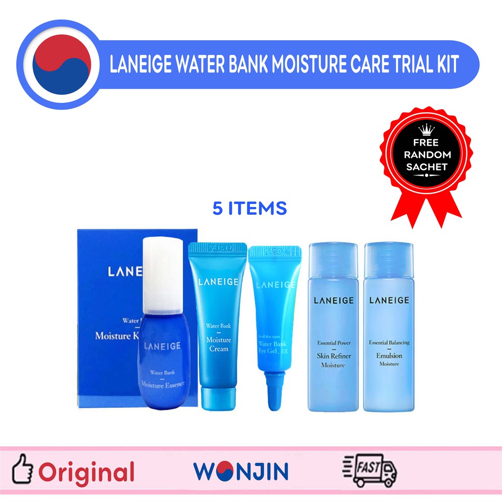 Wonjin Laneige Water Bank Moisture Care Trial Travel Kit