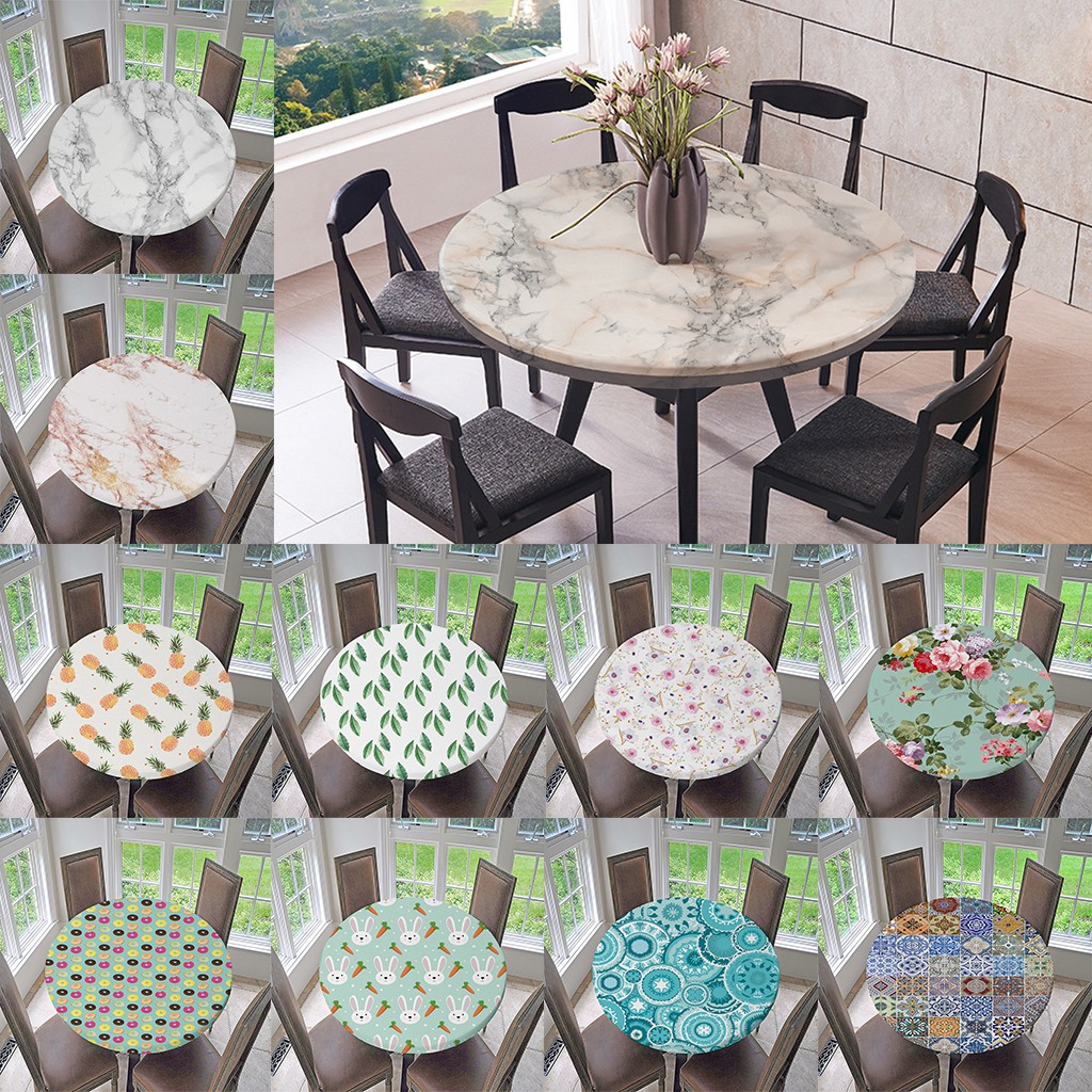 48 60 Inch Round Elastic Table Cover, 60 Inch Round Plastic Tablecloths With Elastic
