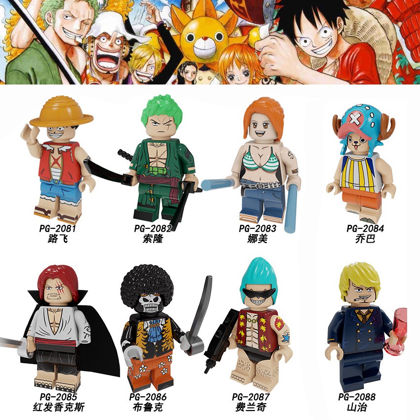 8pcs Lego Compatible One Piece Minifigures Sets Luffy Zoro Chopper Nami Building Blocks Toys Pg44 Shopee Philippines