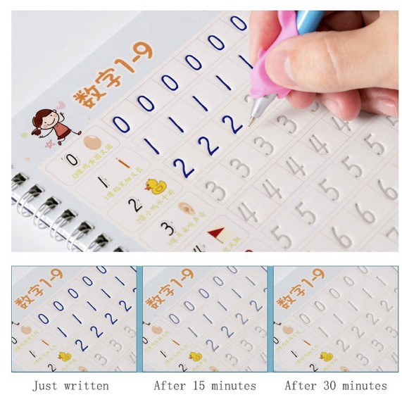 Tracing Notebook for Children Kids Reusable Tracing Book Fading Pen