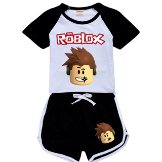 Roblox Shirts Kids Sports Suits Short Pants Two Pieces Sets Outdoor Clothes For Boys And Girls Shopee Philippines - robox suit roblox