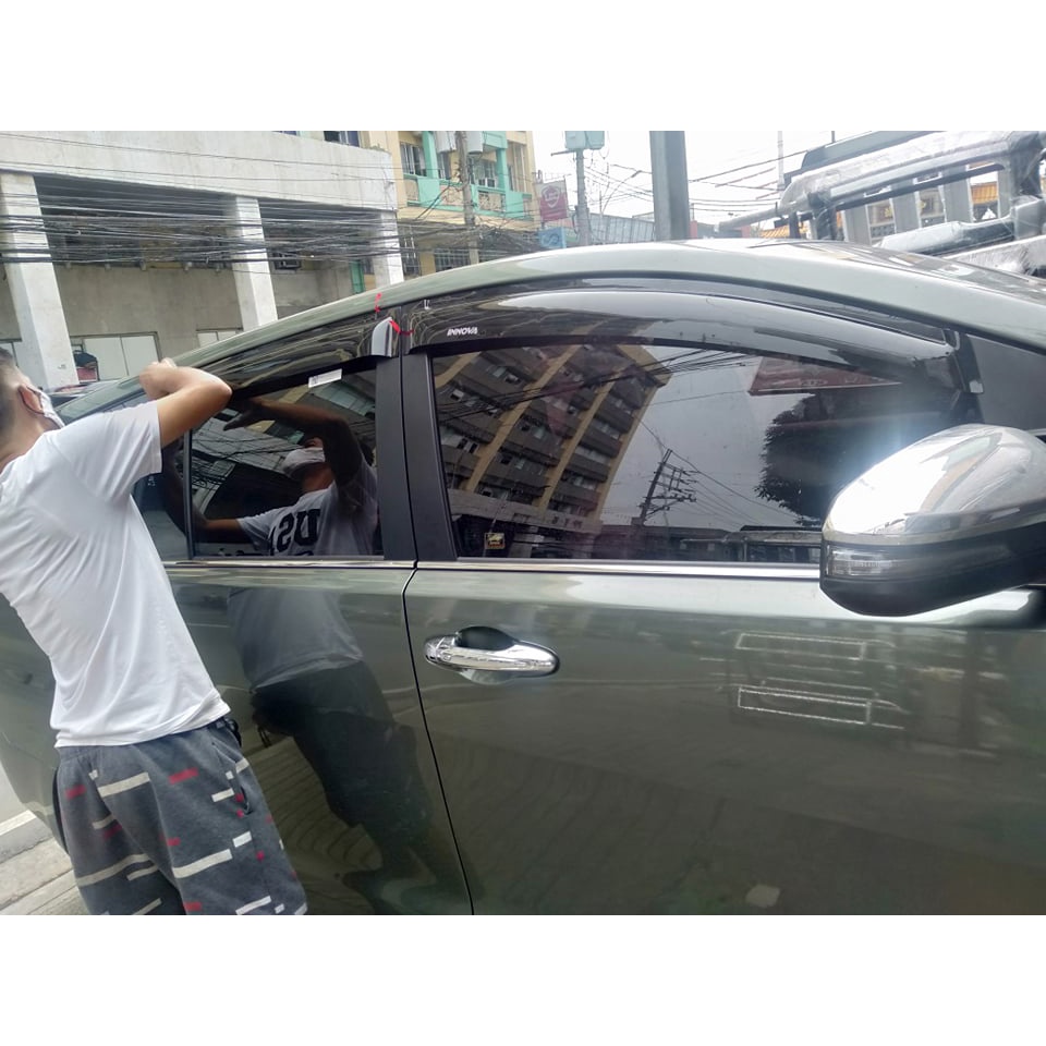 innova chrome door visor