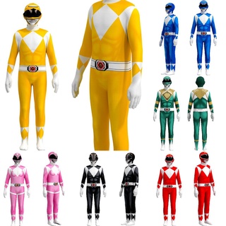 Kids Adult Power Rangers Costume Cosplay Jumpsuit Superhero Cosplay
