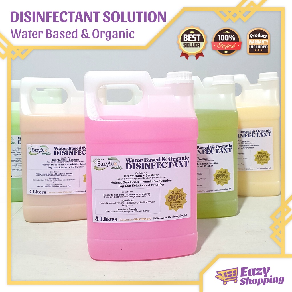 EazyLux 4Liters WaterBased & Organic Disinfectant Solution Sanitizer