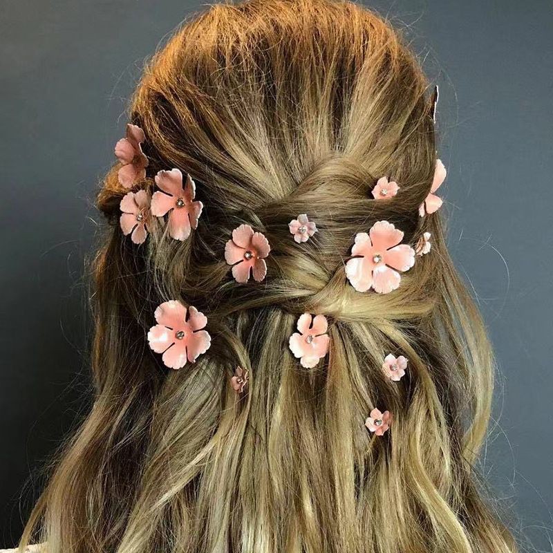 Flower Hair Clips Girls Rhinestones Cystal Hairpins Fashion Hair
