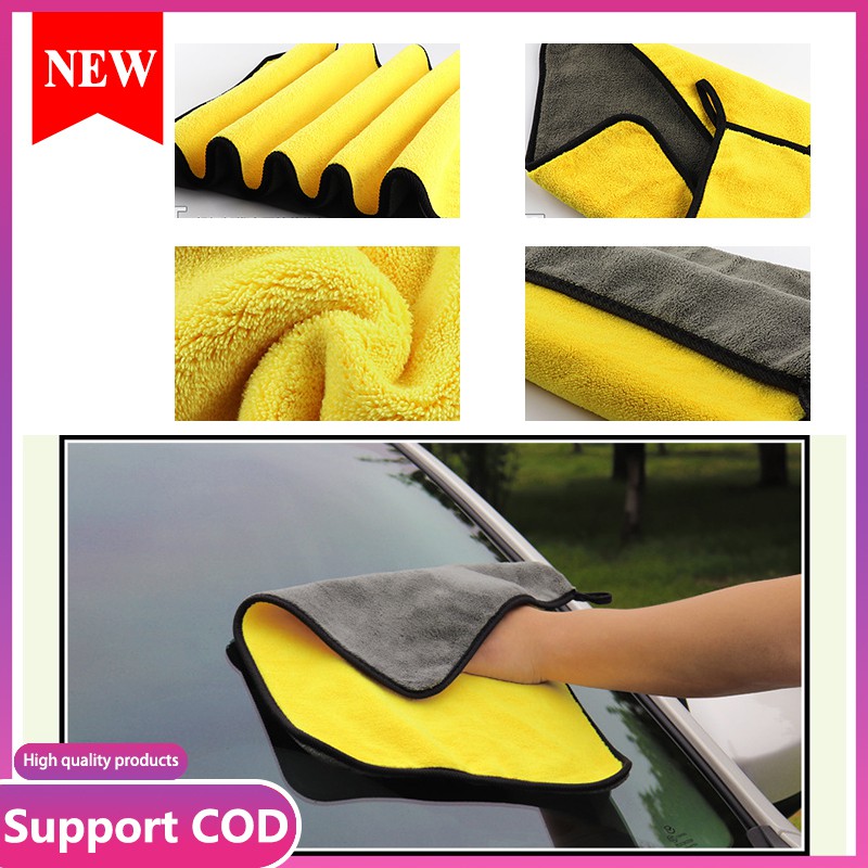 Car Wash Microfiber Towel Auto Cleaning Drying Cloth Hemming Super Absorbent X 2 