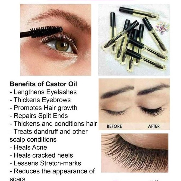 1pc Castor Oil Castor Seed Oil Eyelash and Eyebrow Grower 12ml Hair Grower Mascara Wand Serum